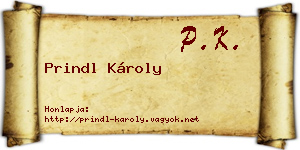 Prindl Károly névjegykártya